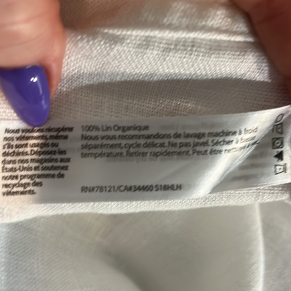 Eileen Fisher Wide Leg Pants Organic Linen Cropped White Size 12 - Picture 10 of 12